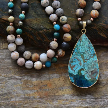 Calming Ocean Stone Necklace-Your Soul Place